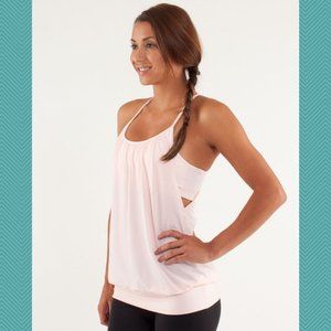 Lululemon Blush Pink No Limits Tank w/ Striped Luon Bra